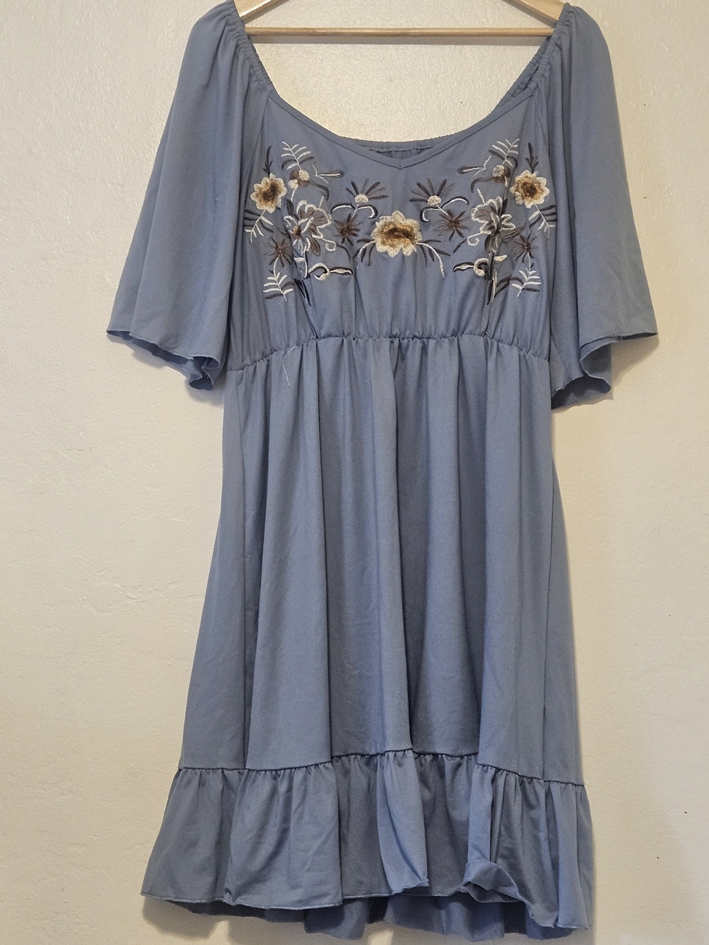 Women’s Embroidered Blue Mini Dress